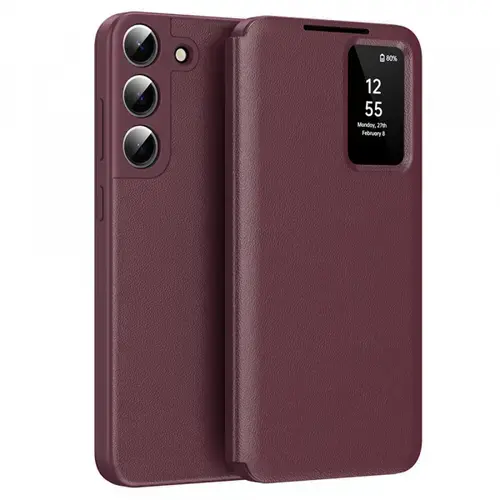Husa pentru Samsung Galaxy S22 5G S901 Techsuit SmartView (Visiniu)