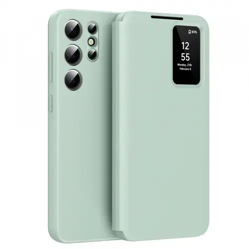 Husa pentru Samsung Galaxy S22 Ultra 5G S908, Techsuit, SmartView (Verde)