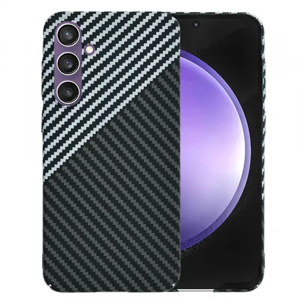 Husa pentru Samsung Galaxy S23 FE S711, Techsuit, Carbonite FiberShell, Neagra Gri