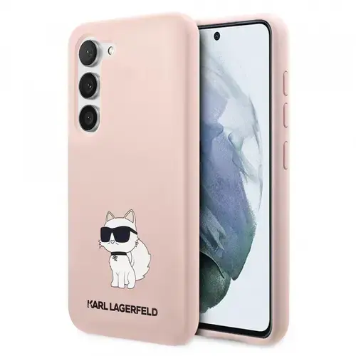 Husa pentru Samsung Galaxy S23 S911, Karl Lagerfeld, Silicone Choupette, Roz