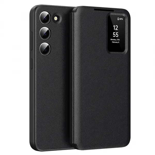 Husa pentru Samsung Galaxy S23 S911, Techsuit, SmartView, Neagra