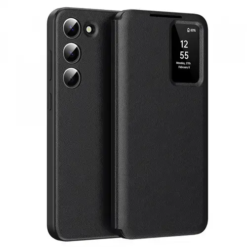 Husa pentru Samsung Galaxy S23 S911, Techsuit, SmartView, Neagra