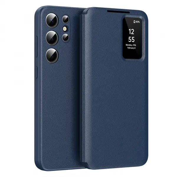 Husa pentru Samsung Galaxy S24 Ultra S928, Techsuit, SmartView, Albastra