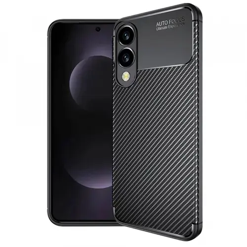 Husa pentru Samsung Galaxy S25 Edge S937, Techsuit, CarbonFiber, Neagra