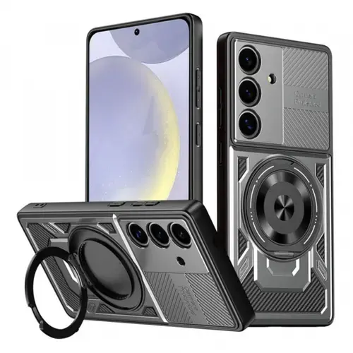 Husa pentru Samsung Galaxy S25 S931 / S24 S921, Techsuit, RuggedCam (Gri/Negru)