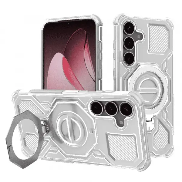 Husa pentru Samsung Galaxy S25+ S936, Techsuit, Carbon Shield Pro, Alba