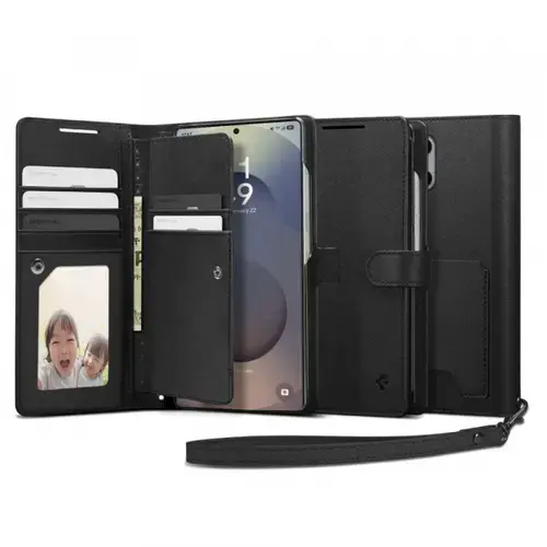 Husa pentru Samsung Galaxy S25 Ultra S938, Spigen, Wallet S, Neagra