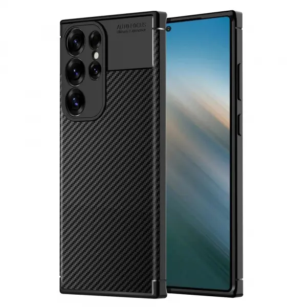 Husa pentru Samsung Galaxy S25 Ultra S938, Techsuit, CarbonFiber, Neagra