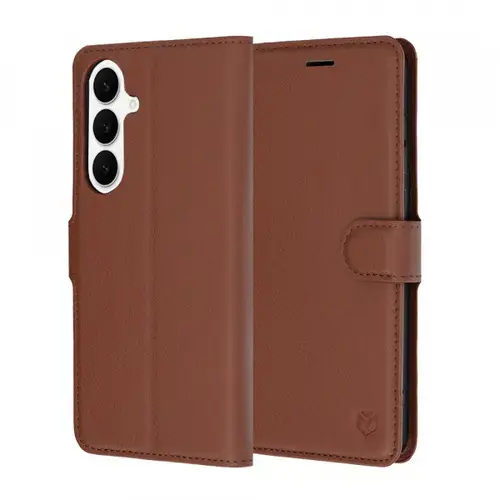 Husa pentru Samsung Galaxy S26 FE / S25 FE, Techsuit, Leather Folio, Maro