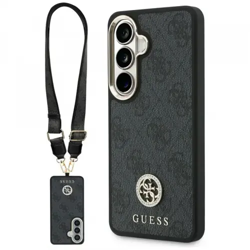 Husa pentru Samsung Galaxy S26 S942, GUESS, 4G Big Rhinestone Triangle Strap, Neagra