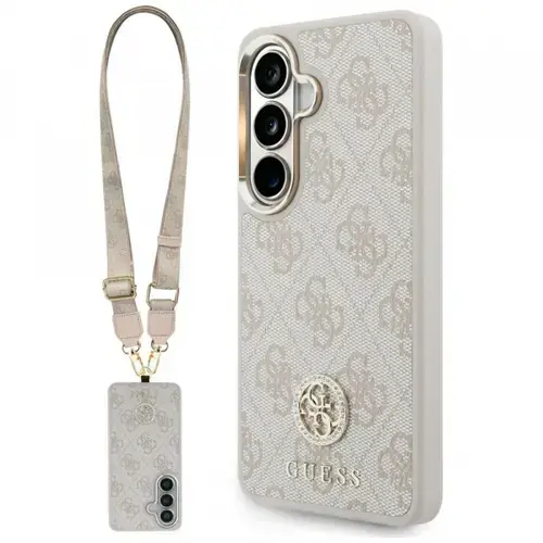 Husa pentru Samsung Galaxy S26 S942, GUESS, 4G Big Rhinestone Triangle Strap, Roz