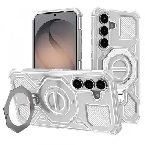 Husa pentru Samsung Galaxy S26, Techsuit, Carbon Shield Pro, Alba