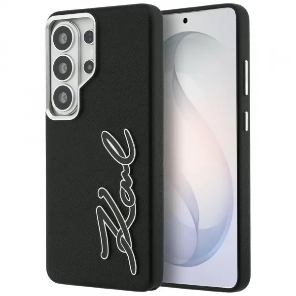 Husa pentru Samsung Galaxy S26 Ultra S948, Karl Lagerfeld, Signature Resin Logo, Neagra