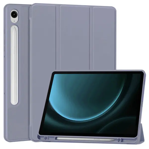 Husa pentru Samsung Galaxy Tab S9 FE / Tab S9 / Tab S10 FE, Techsuit, Flex Trifold, Mov