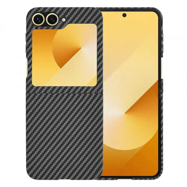 Husa pentru Samsung Galaxy Z Flip7 FE F761 / Z Flip6 F741, Techsuit, Carbonite FiberShell, Neagra