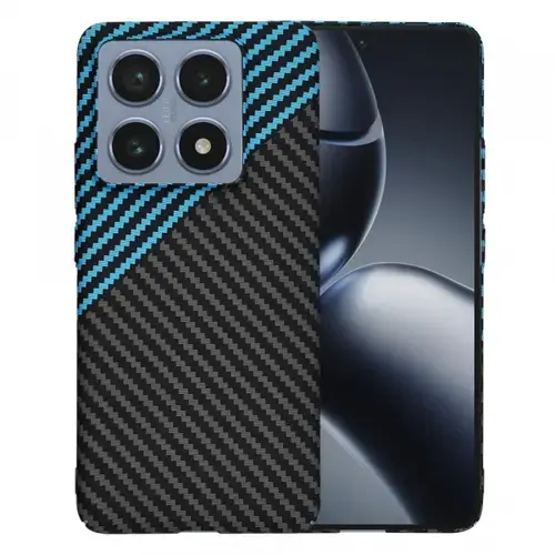 Husa pentru Xiaomi 14T Pro, Techsuit, Carbonite FiberShell, Neagra Bleu