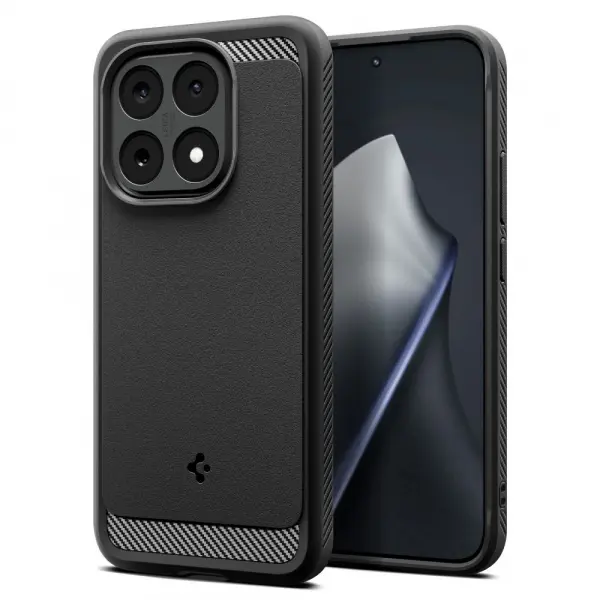 Husa pentru Xiaomi 15T, Spigen, Rugged Armor, Neagra Mata ACS10459