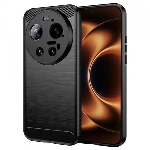 Husa pentru Xiaomi 17 Ultra, Techsuit, Carbon, Neagra