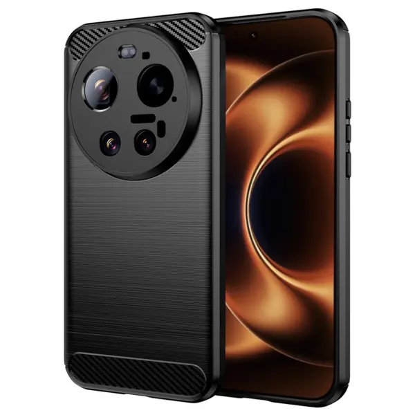 Husa pentru Xiaomi 17 Ultra, Techsuit, Carbon, Neagra