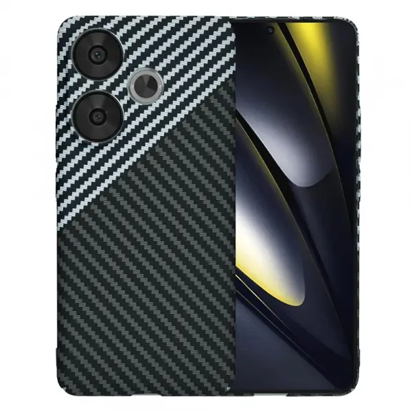 Husa pentru Xiaomi Poco F6, Techsuit, Carbonite FiberShell, Neagra Gri