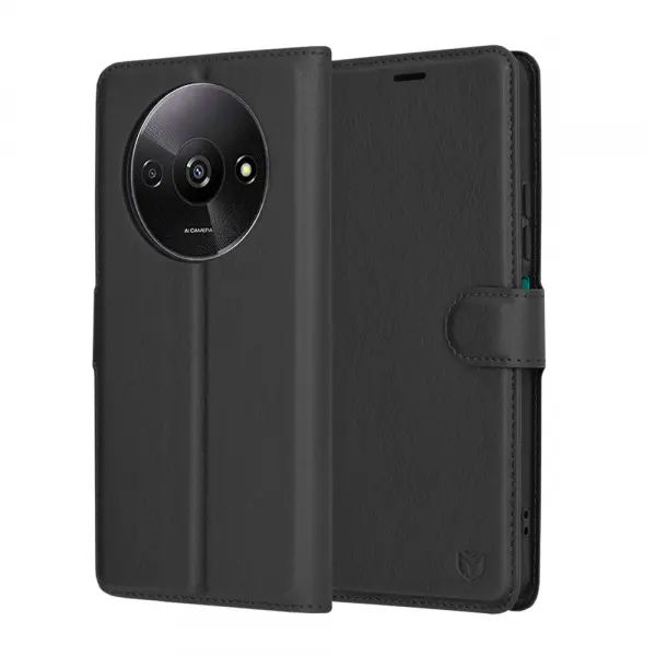 Husa pentru Xiaomi Redmi A3x / A3, Techsuit, Leather Folio, Neagra