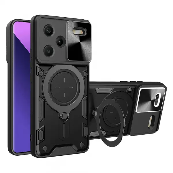 Husa pentru Xiaomi Redmi Note 13 Pro+, Techsuit, CamGuard Pro, Neagra