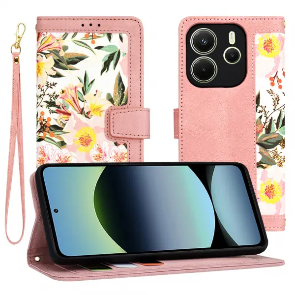 Husa pentru Xiaomi Redmi Note 14 4G (Regional), Techsuit, FlipCraft, Roz