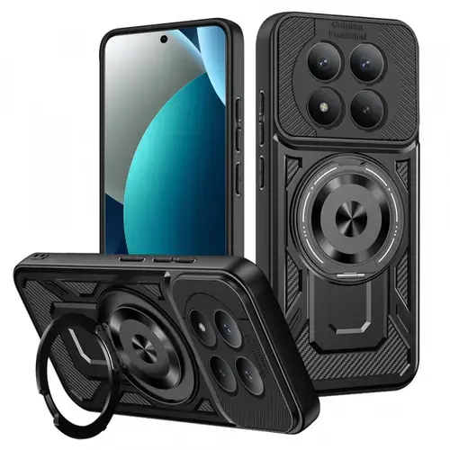 Husa pentru Xiaomi Redmi Note 15 Pro 4G, Techsuit, RuggedCam, Negru