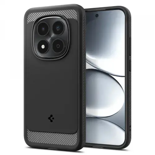 Husa pentru Xiaomi Redmi Note 15 Pro 5G, Spigen, Rugged Armor, Neagra Mata