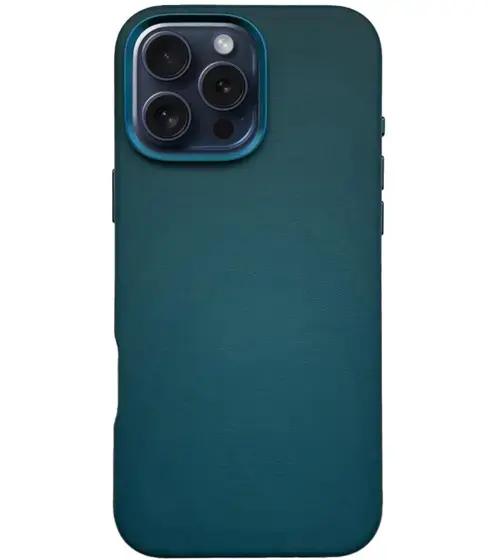 Husa Piele Lemontti MagSafe iPhone 16 Pro, Verde