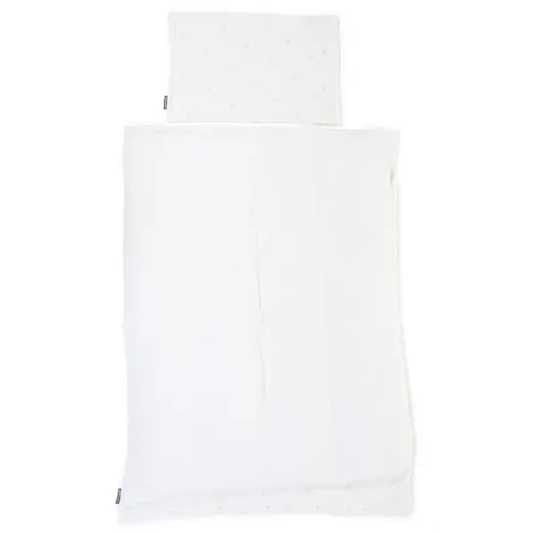 Husa pilota si fata de perna Jerse Muselina 100x140 cm inimioare Childhome