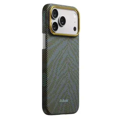 Husa Pitaka Breath of Veins Aramida Magsafe iPhone 17 Pro Max, Verde