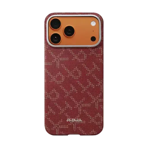 Husa Pitaka pentru iPhone 17 Pro Max, Ultra-Slim, PitaTap™ (Auriu/Rosu)