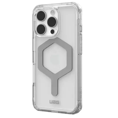 Husa Plyo Magsafe UAG pentru iPhone 16 Pro, Transparent/Argintiu