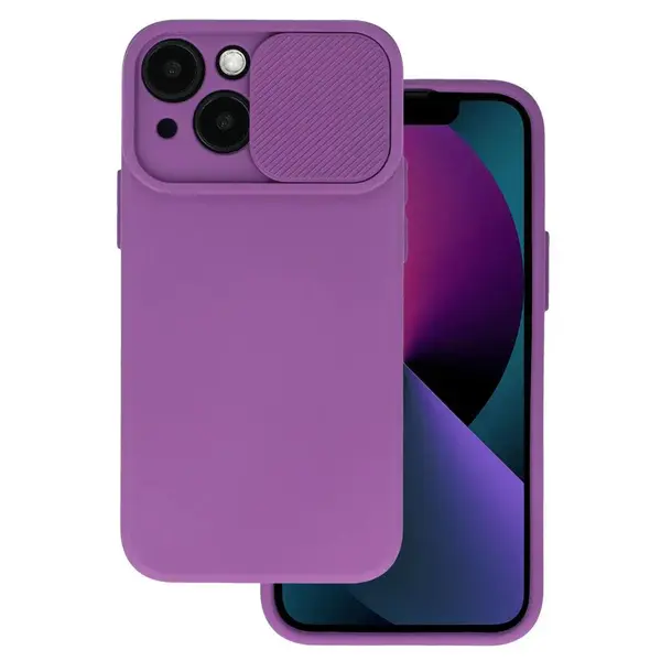 Husa Protectie Camera Silicon Interior Catifea Mov Apple iPhone 14 Pro - iPhone 14 Pro