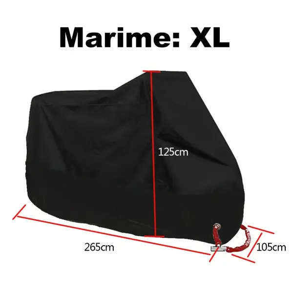 Husa Protectie Moto Scuter marimea XL, impermeabila, rezistenta la praf, negru, FIXATO
