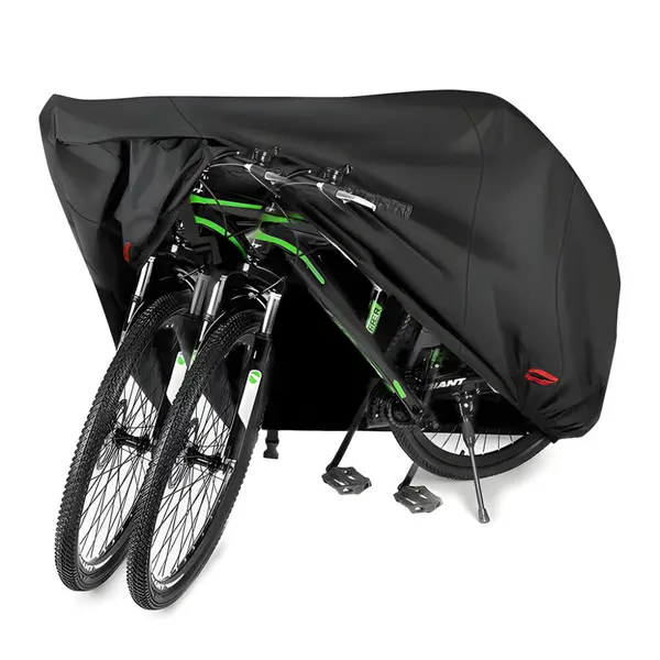 Husa protectie pentru bicicleta, motocicleta, scuter NewEvo , impermeabila, 200cm x 110cm x 70cm, 2 biciclete de 26-29 inch, Negru