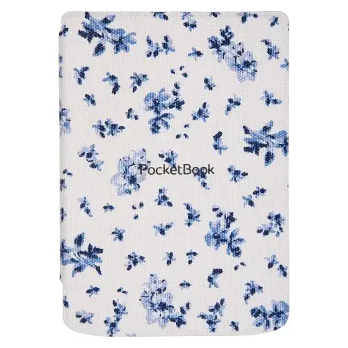 Husa protectie Pocketbook Shell Cover pentru Verse/Verse Pro, Flower Print (Alb/Albastru)