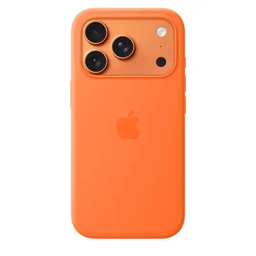 Husa Protectie Spate Apple MGFE4ZM/A pentru iPhone 17 Pro, Silicone Case, MagSafe (Portocaliu)