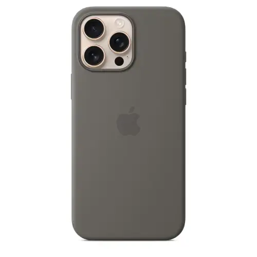 Husa Protectie Spate Apple MYYV3ZM/A pentru iPhone 16 Pro Max, Silicone Case cu MagSafe (Gri)