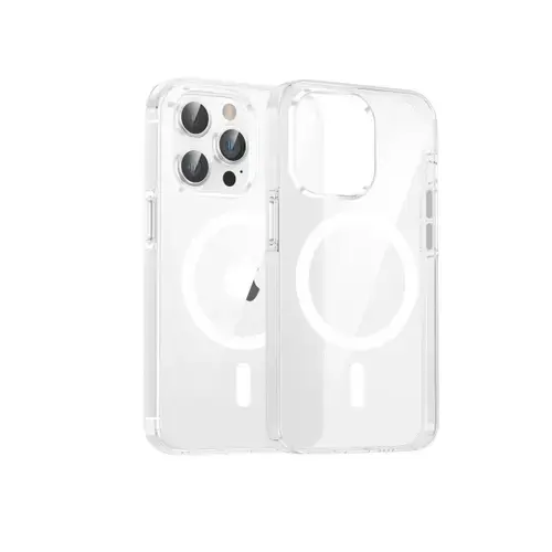 Husa Protectie Spate Dviced DV511004, Magsafe, pentru iPhone 15 Pro (Alb/Transparent)