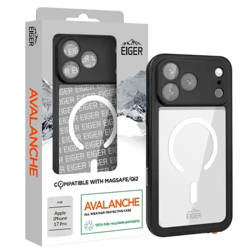 Husa Protectie Spate Eiger EGCA00946 Avalanche Magsafe pentru Apple iPhone 17 Pro (Negru)