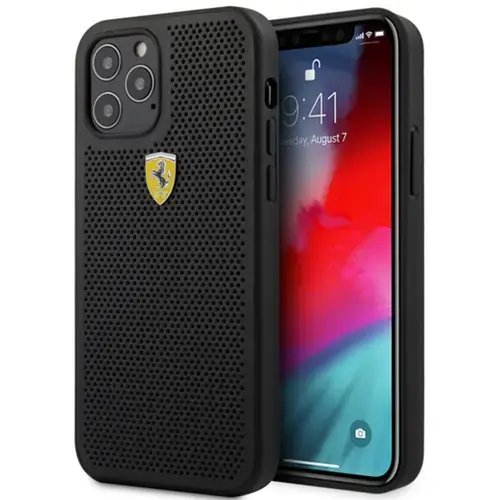 Husa Protectie Spate Ferrari On Track FESPEHCP12MBK pentru iPhone 12/12 Pro (Negru)