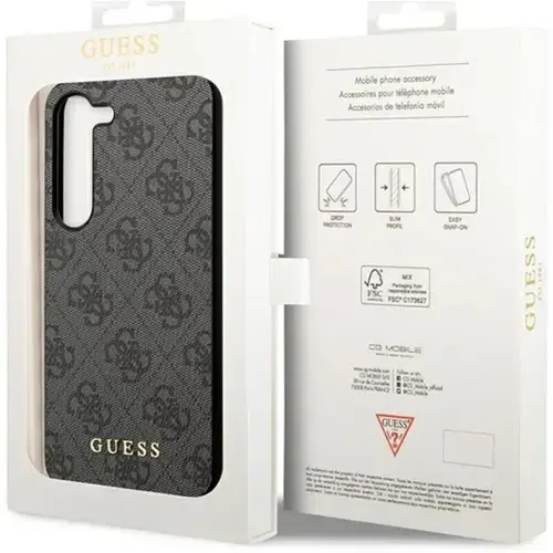 Husa Protectie Spate Guess 4G Charms GUHCSA35GF4GGR pentru Samsung Galaxy A35 5G (Gri)