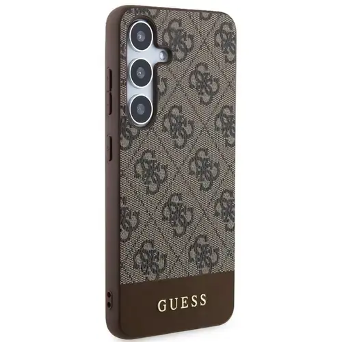 Husa Protectie Spate Guess 4G Metal Gold Logo pentru Samsung Galaxy S24 (Maro)
