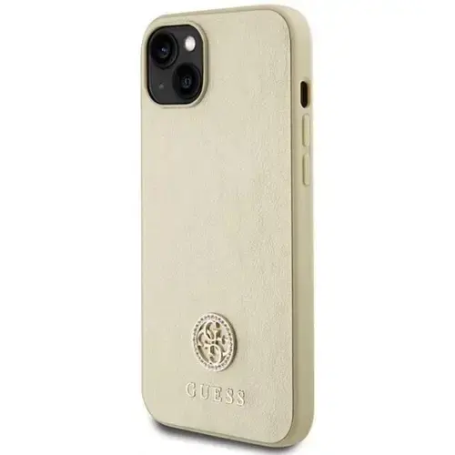 Husa Protectie Spate Guess 4G Strass Metal Logo Apple pentru Apple iPhone 15 (Auriu)