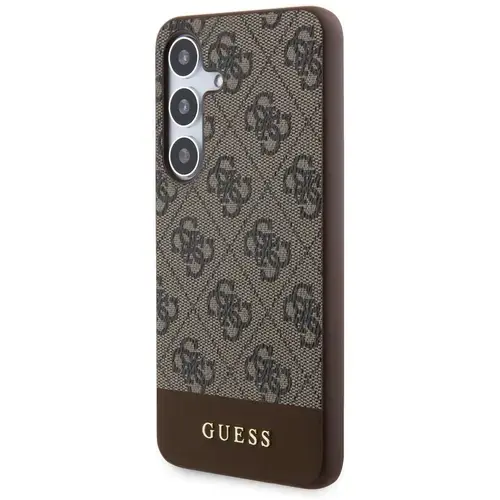Husa Protectie Spate Guess 4G Stripe Logo GUHCS24MG4GLBR pentru Samsung Galaxy S24 Plus (Maro)