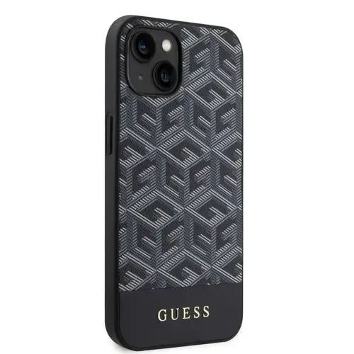 Husa Protectie Spate Guess GCube Stripes MagSafe pentru Apple iPhone 14 (Negru)