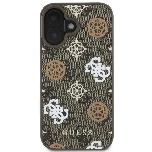 Husa Protectie Spate Guess GUHMP16SP4PWPW PU 4G Peony MagSafe pentru Apple iPhone 16 (Maro)