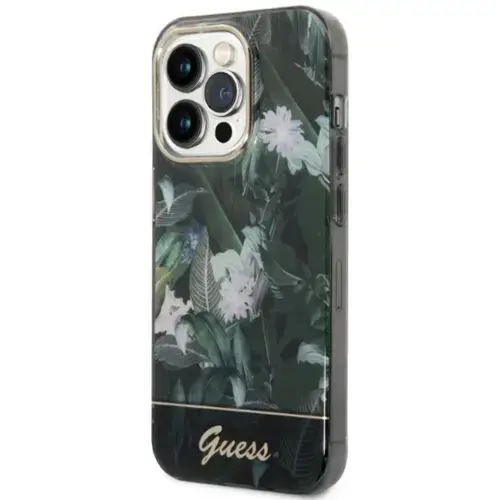 Husa Protectie Spate Guess Jungle Collection pentru Apple iPhone 14 Pro (Verde)